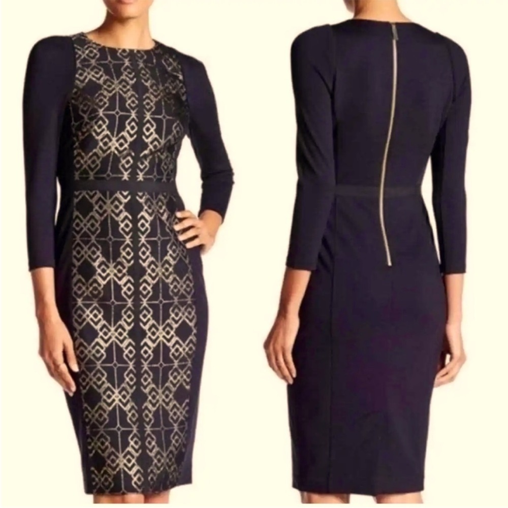 NWT Ted Baker Mikha Jacquard Panel Midi Dress